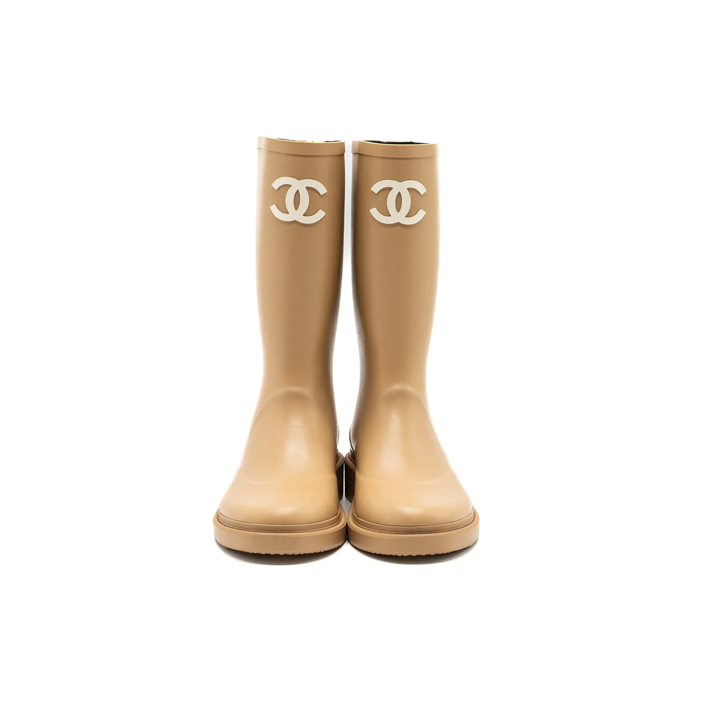 Chanel Wellington Rubber Rain Boots 'Beige' (W)