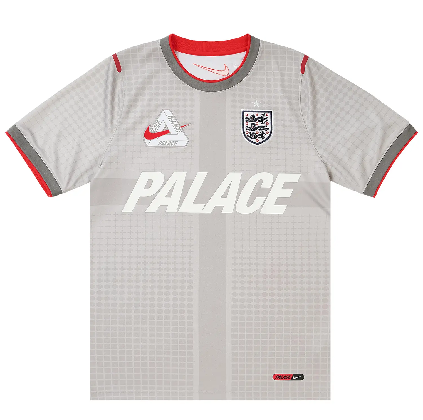 Palace x Nike England Dri-Fit Academy Pro Short-Sleeve Football Top 'Pewter Grey/Bright Crimson'