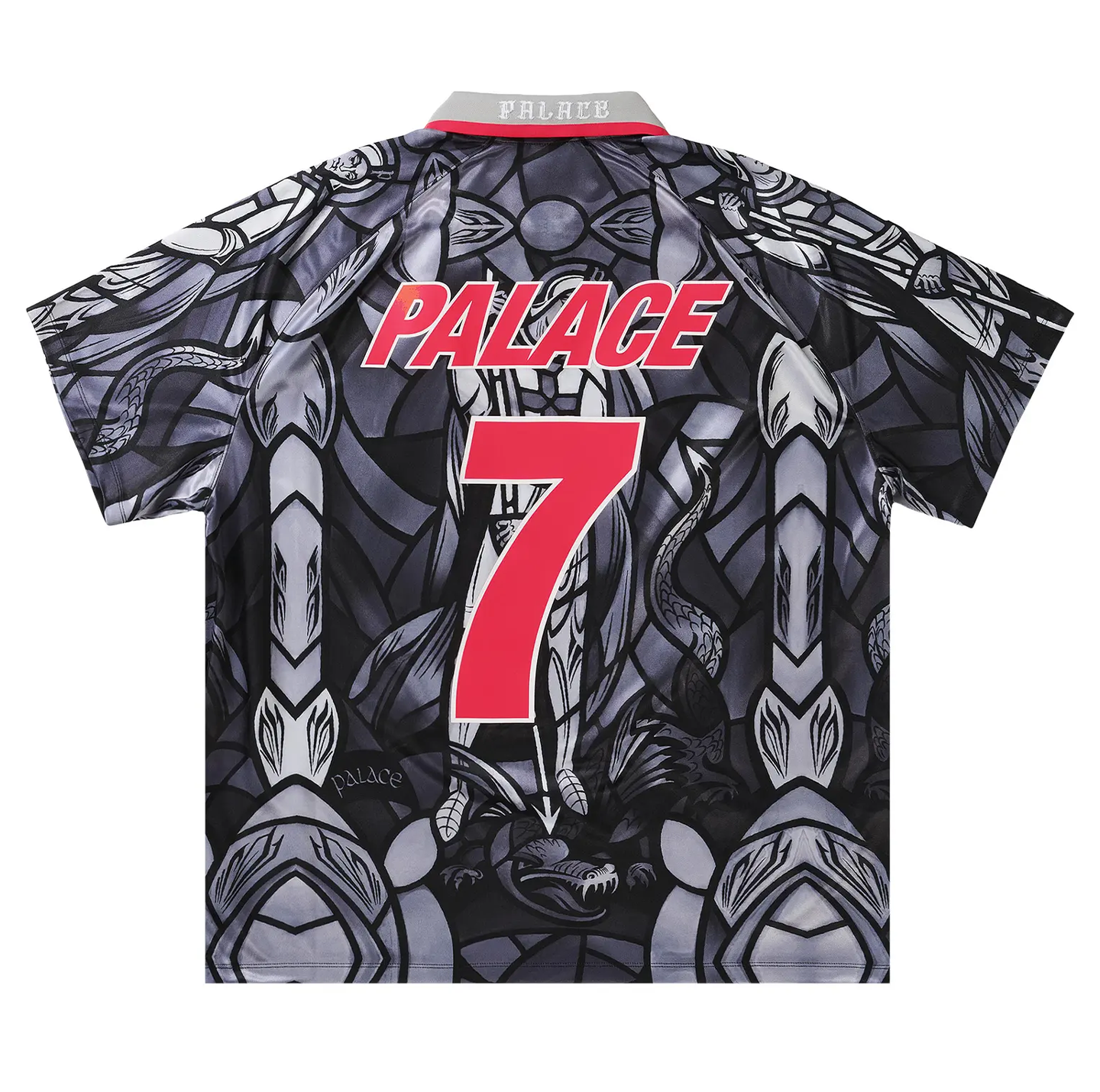 Palace x Nike England Football Jersey "Pewter Grey/Bright Crimson"