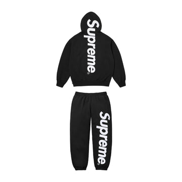 Supreme Satin Appliqué Hoodie & Sweatpants Black