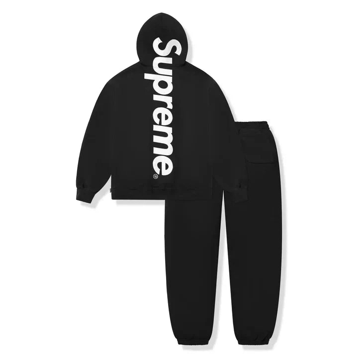 Supreme Satin Appliqué Hoodie & Sweatpants Black