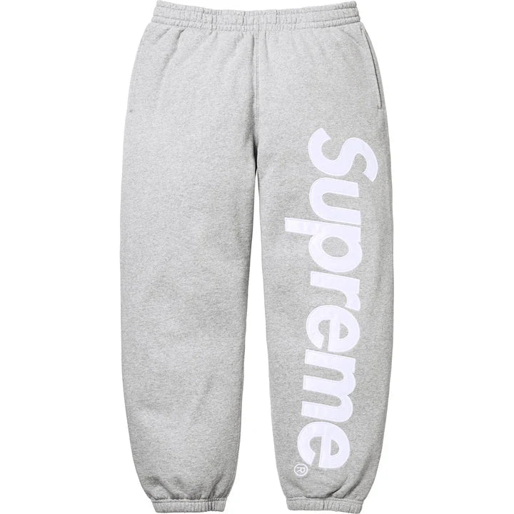 Supreme Satin Appliqué Hoodie & Sweatpants Grey