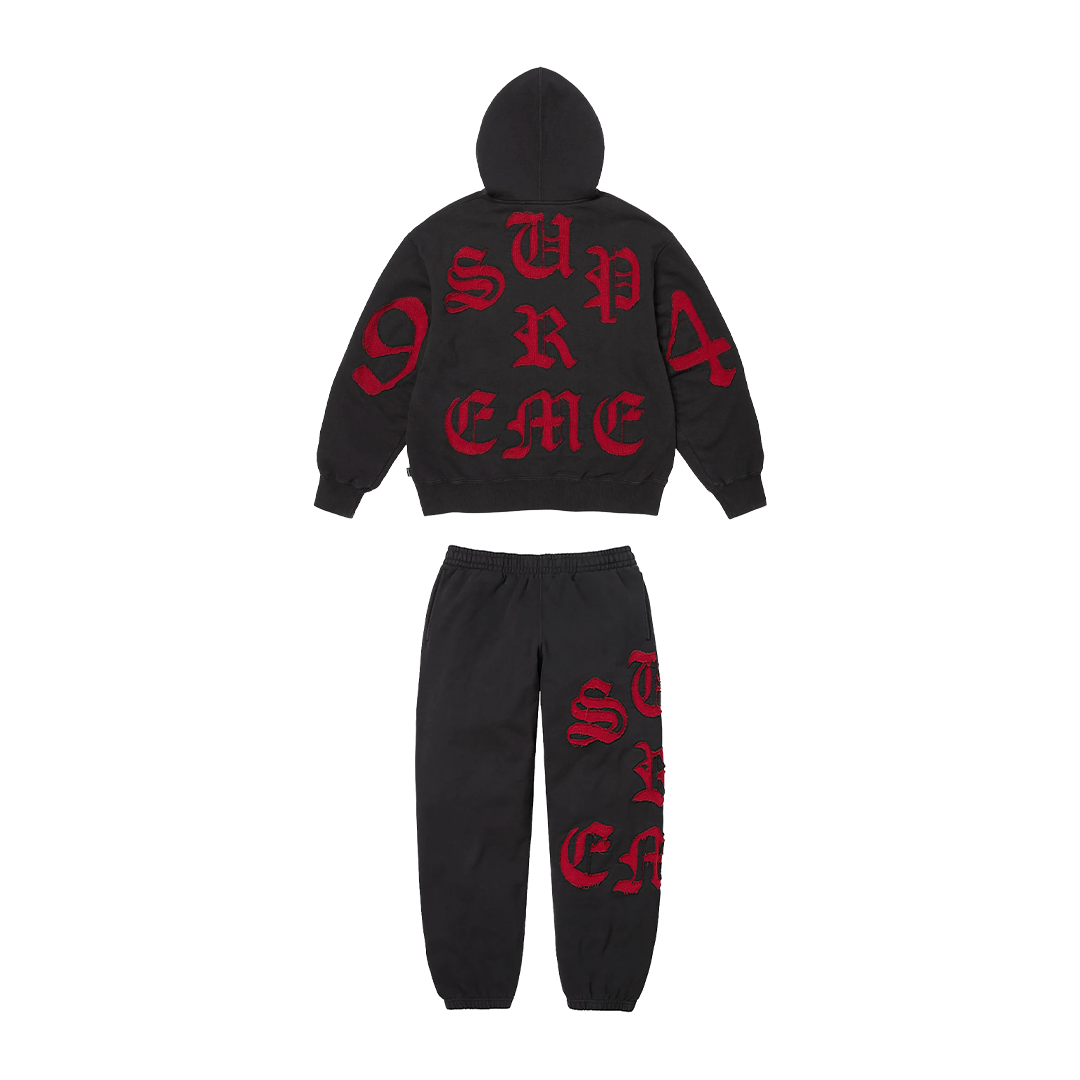Supreme Cut-Out Zip-Up Hoodie & Sweatpants Black