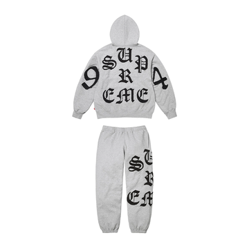 Supreme Cut-Out Zip-Up Hoodie & Sweatpants Heather Grey