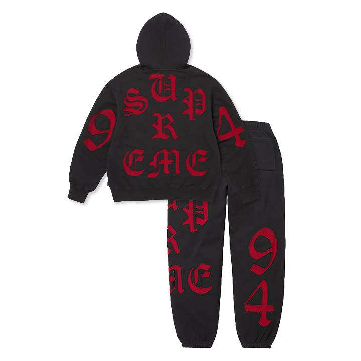 Supreme Cut-Out Zip-Up Hoodie & Sweatpants Black