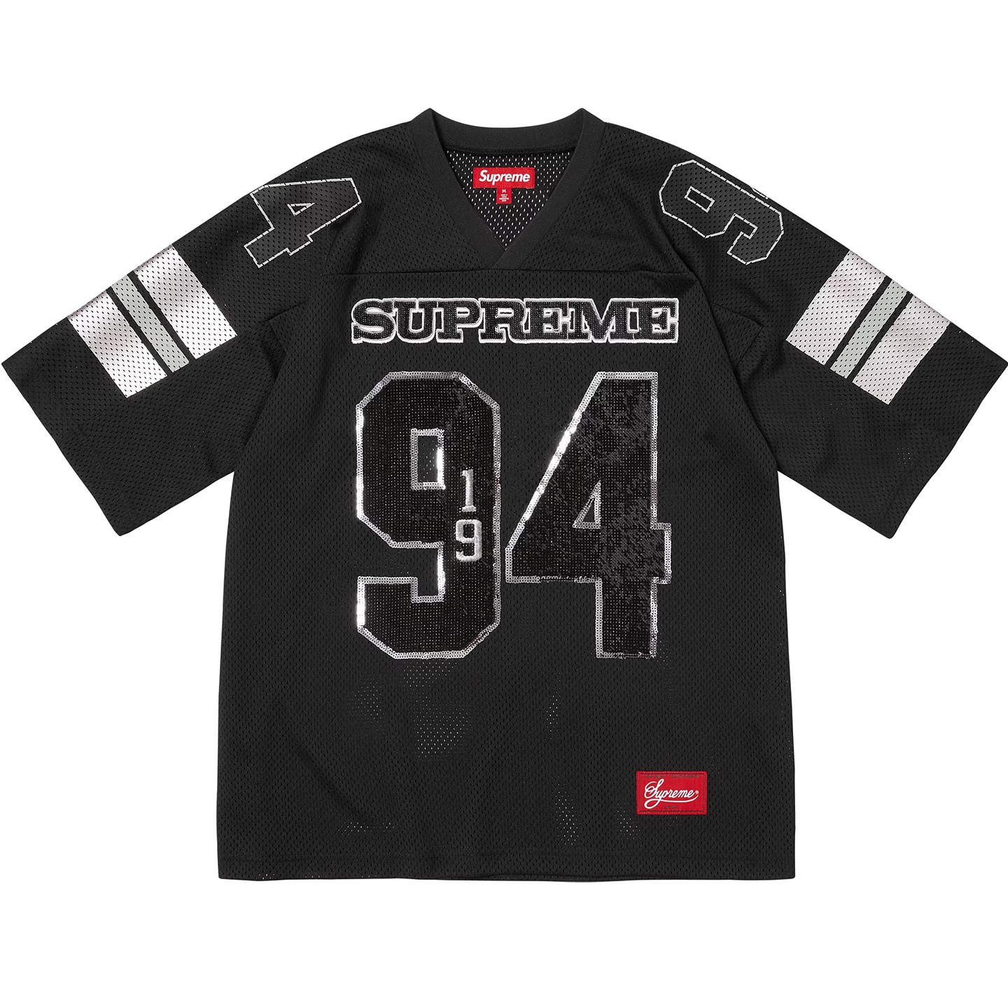 Supreme Sequin Football Jersey 'Black'