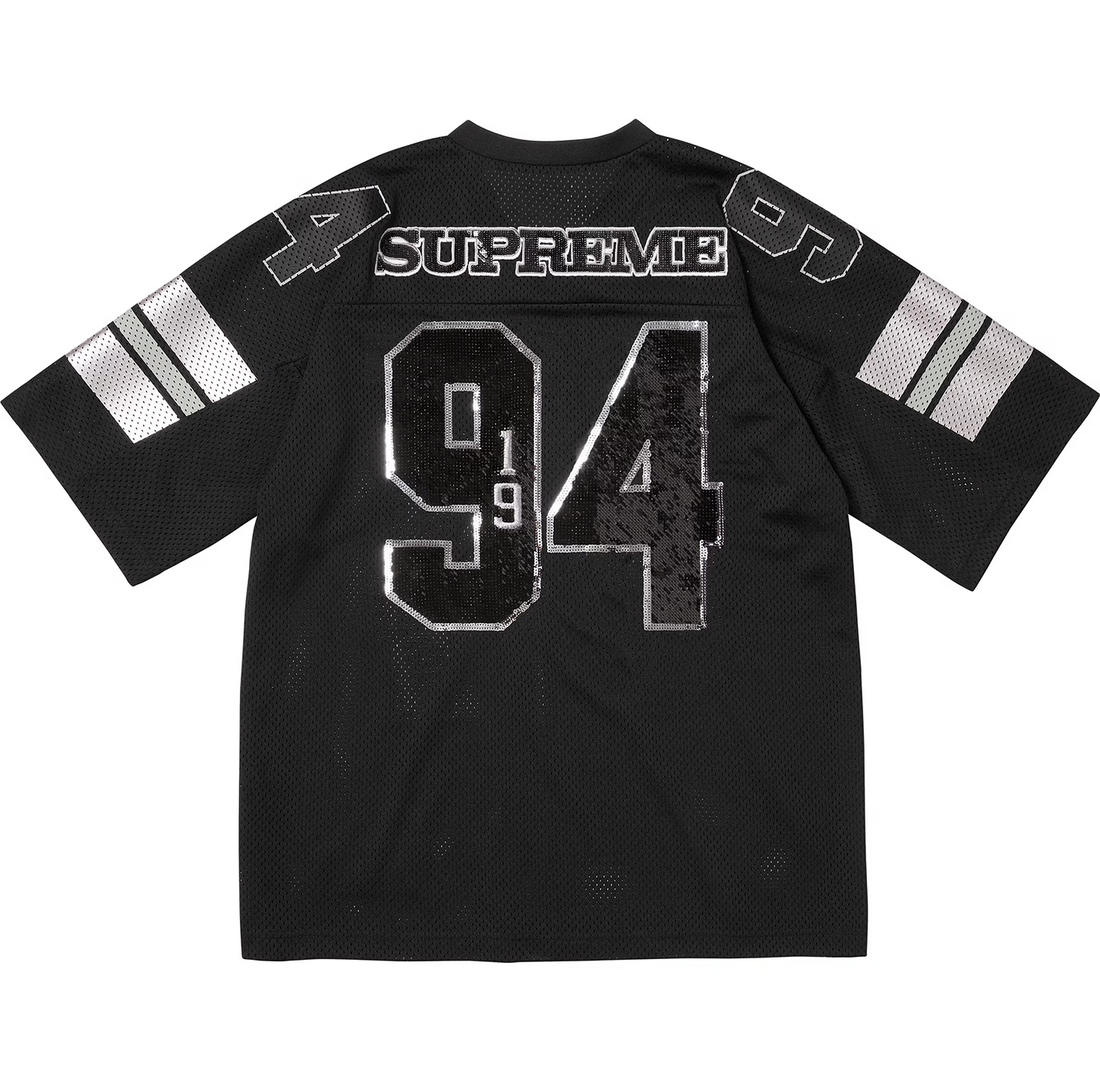 Supreme Sequin Football Jersey 'Black'