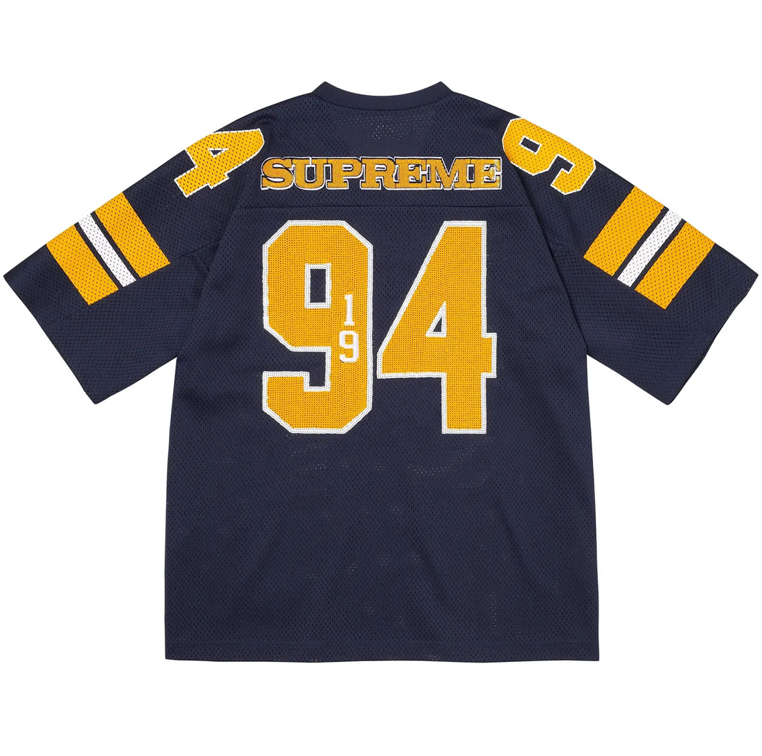 Supreme Sequin Football Jersey 'Navy'