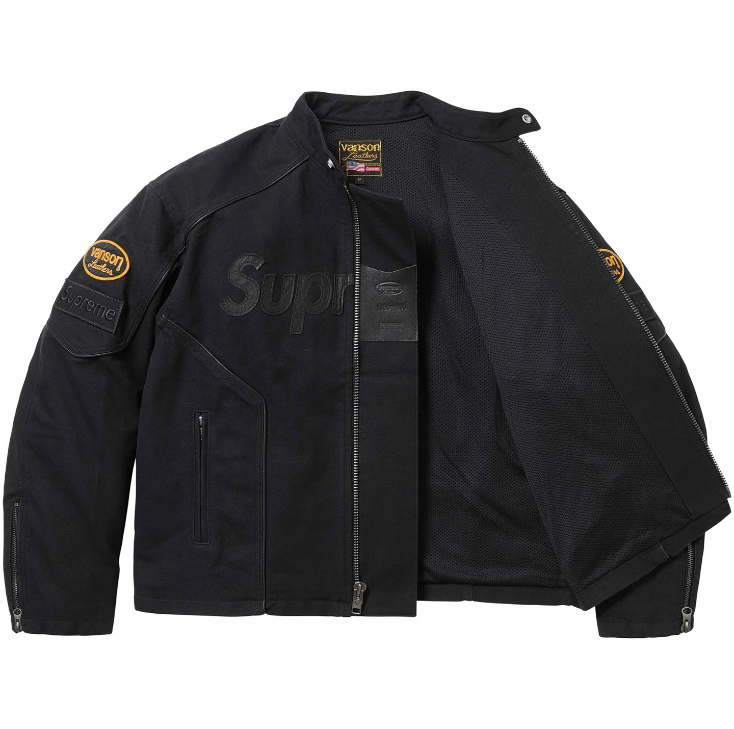 Supreme Vanson Leathers Cordura Cotton Jacket Black